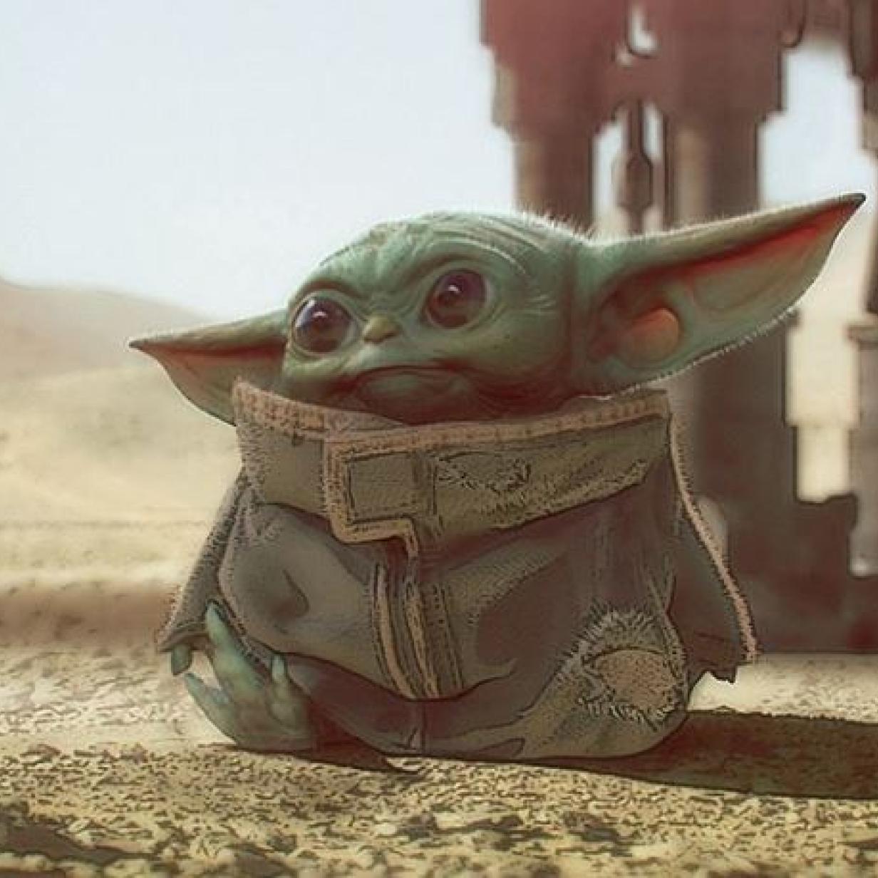 Grogu, Wüste, Tatooine, Sand, Das Kind, Hintergrundbild für iPad und Tablet