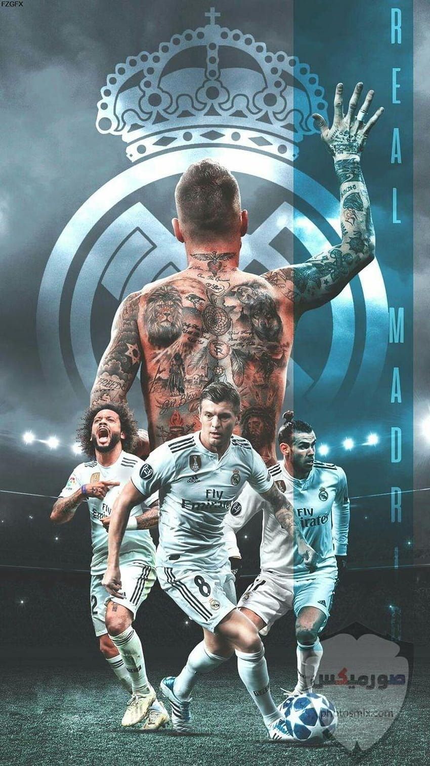 Sergio Ramos, Real Madrid, Tattoos, Fußballspieler, Collage, HD, Handy-Hintergrund
