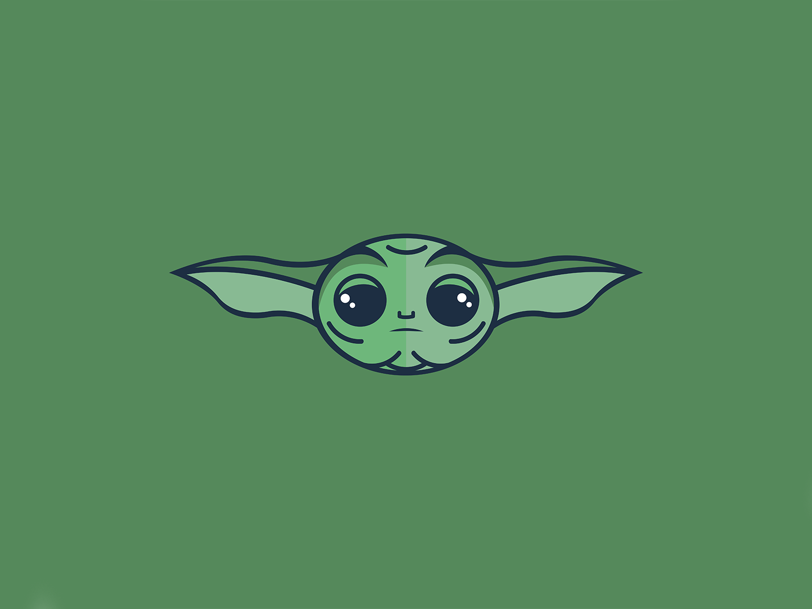 Grogu, Gesicht, Grüner Hintergrund, Minimalismus, Cartoon, HD Wallpaper