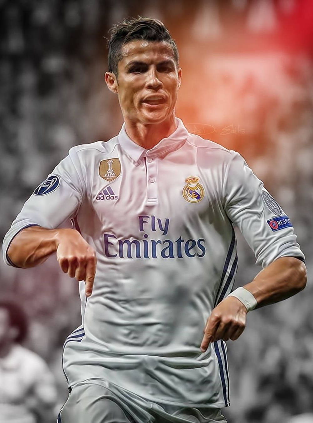 Cristiano Ronaldo, Real Madrid, Fußballspieler, Weißes Trikot, Hintergrundbild fürs Tablet