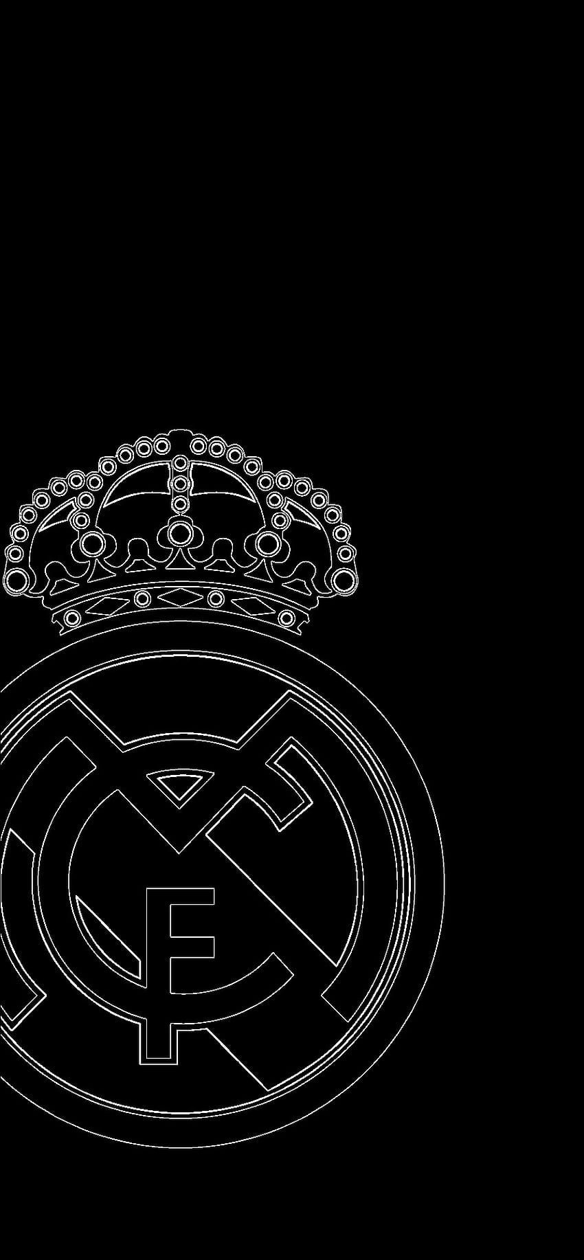 Real Madrid, Wappen, Schwarz, Minimalistisch, Dunkel, HD, Sperrbildschirm fürs iPhone