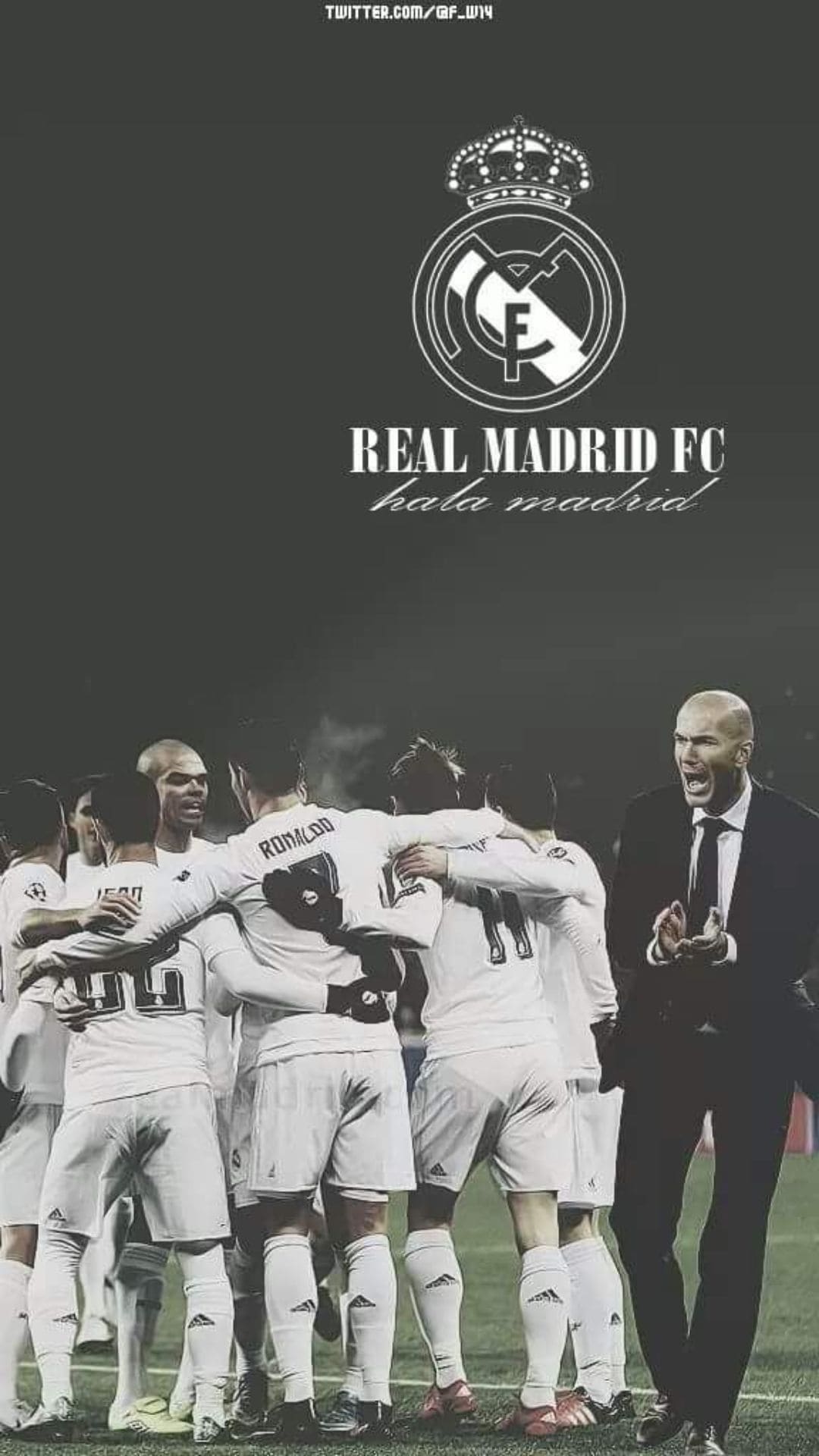 Real Madrid, Mannschaft, Jubel, Wappen, Grau, Hintergrundbild für iPhone und Android