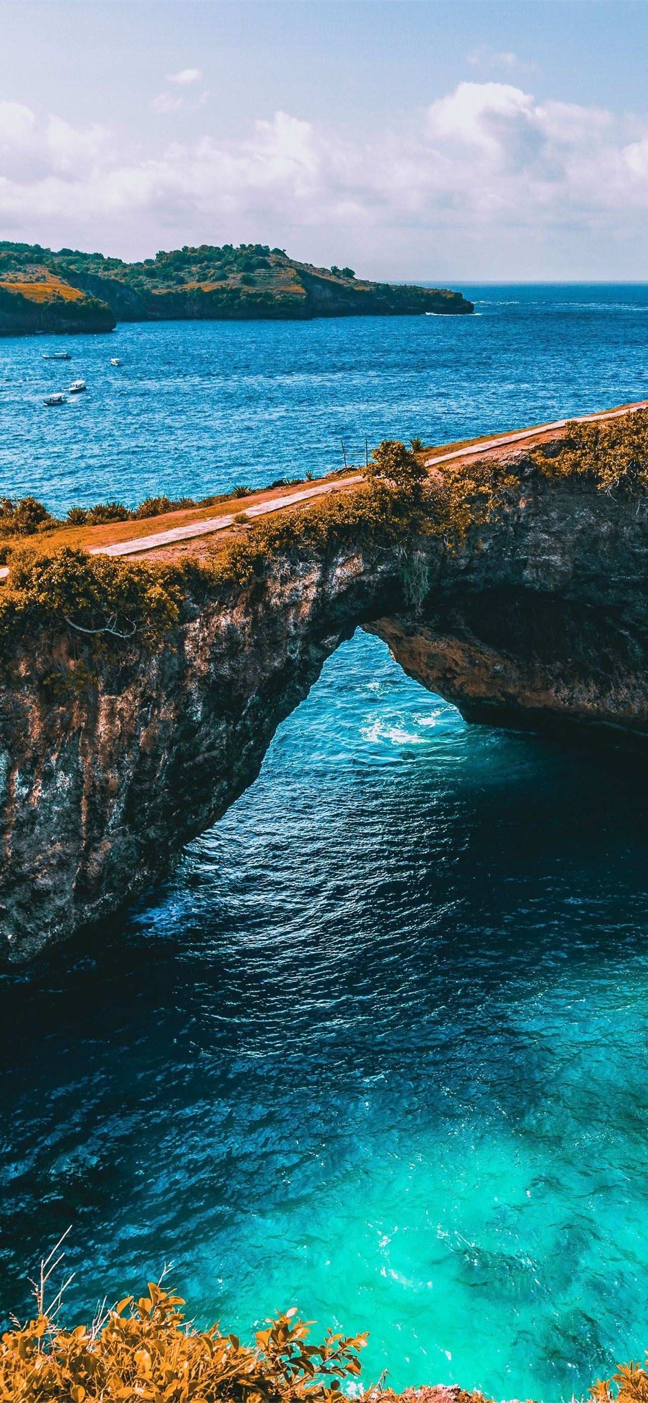 Broken Beach, Nusa Penida, Bali, Felsbogen, Türkisblaues Wasser, Sperrbildschirm fürs iPhone