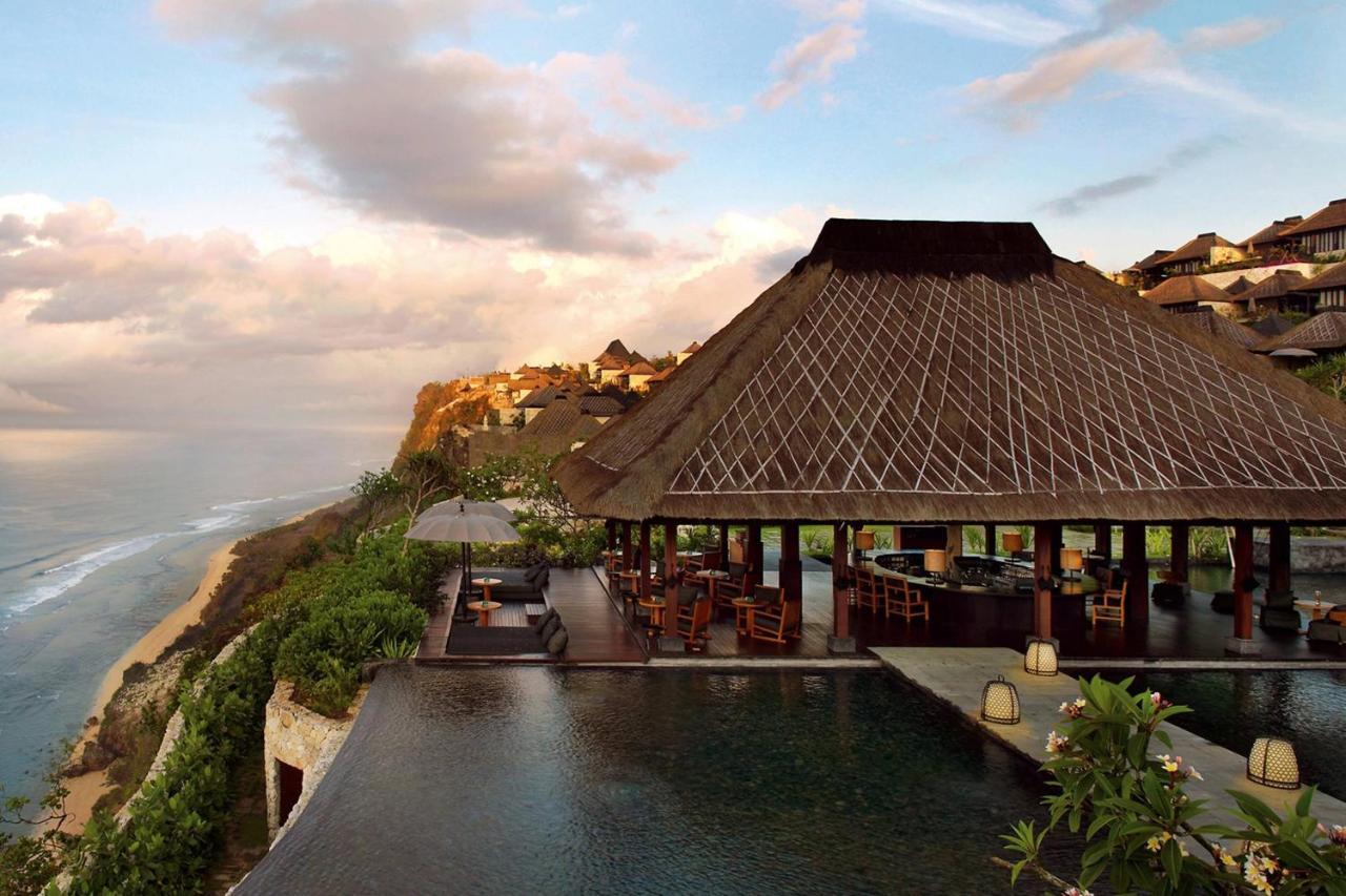 Bali, Klippenrestaurant, Infinity-Pool, Küste, Abendhimmel, Luxusresort, HD, Windows-Hintergrundbild