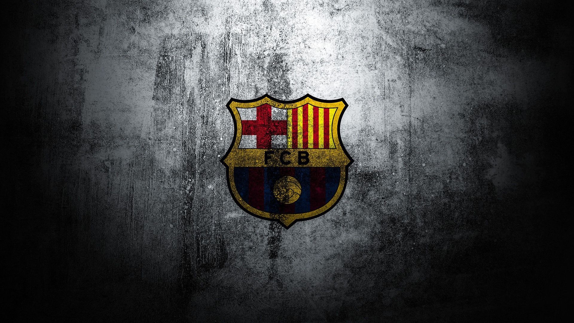 FC Barcelona, Wappen, Betonwand, Grau, Grunge, 1920x1080, Full-HD-Hintergrundbild für PC