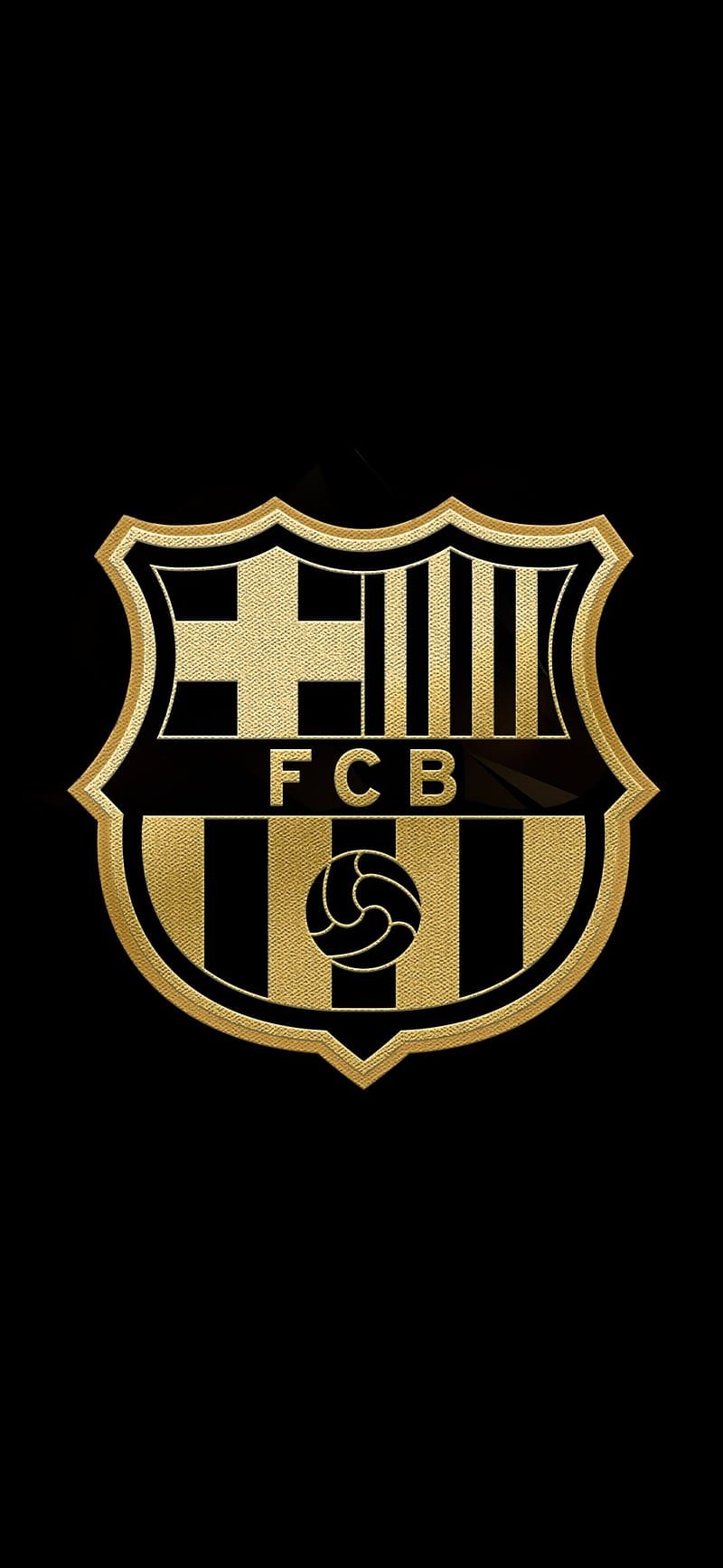 FC Barcelona, Wappen, Gold, Schwarzer Hintergrund, Minimalismus, Sperrbildschirm fürs iPhone