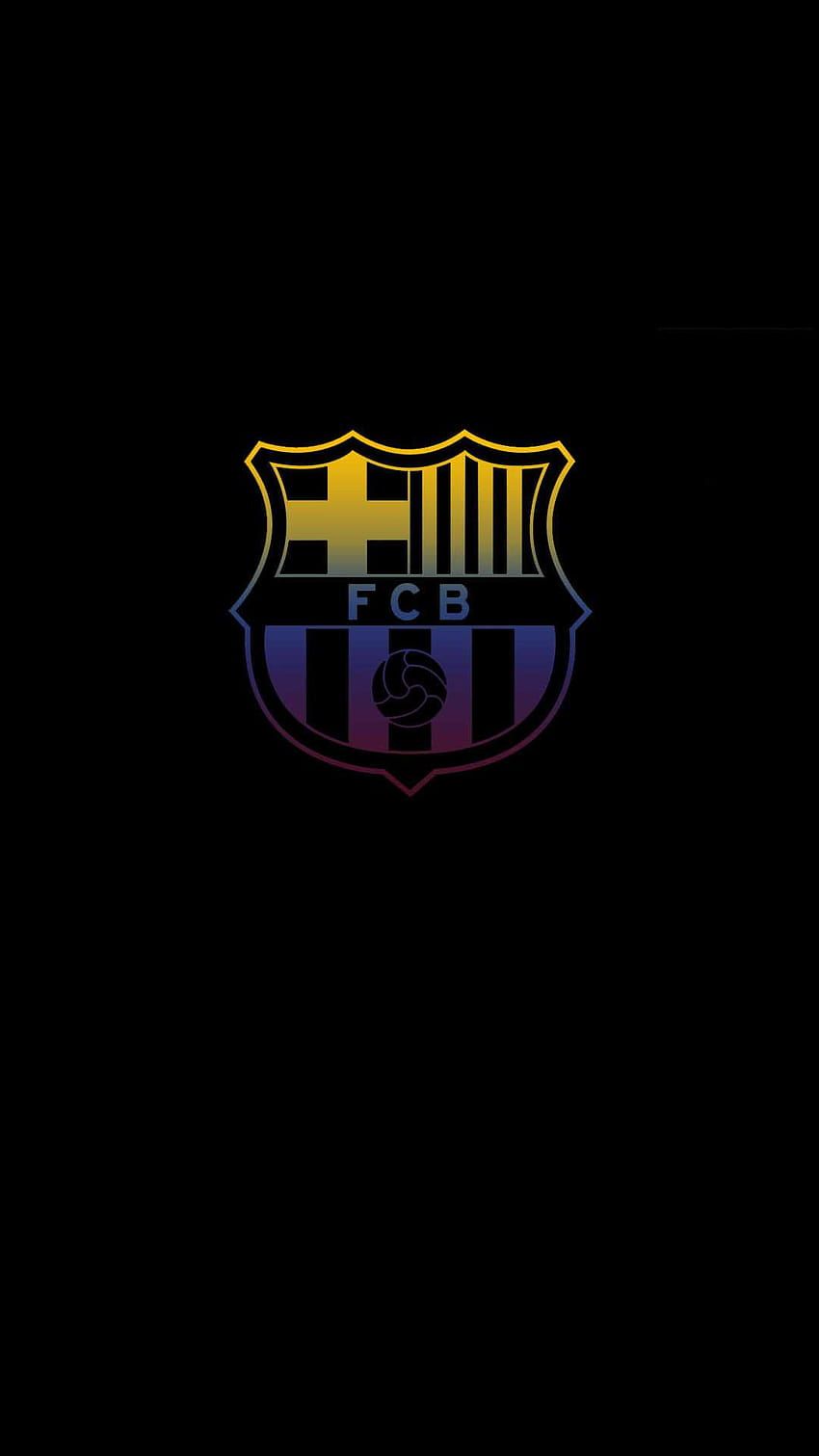 FC Barcelona, Logo, Schwarzer Hintergrund, Minimalismus, Dunkel, Sperrbildschirm fürs iPhone