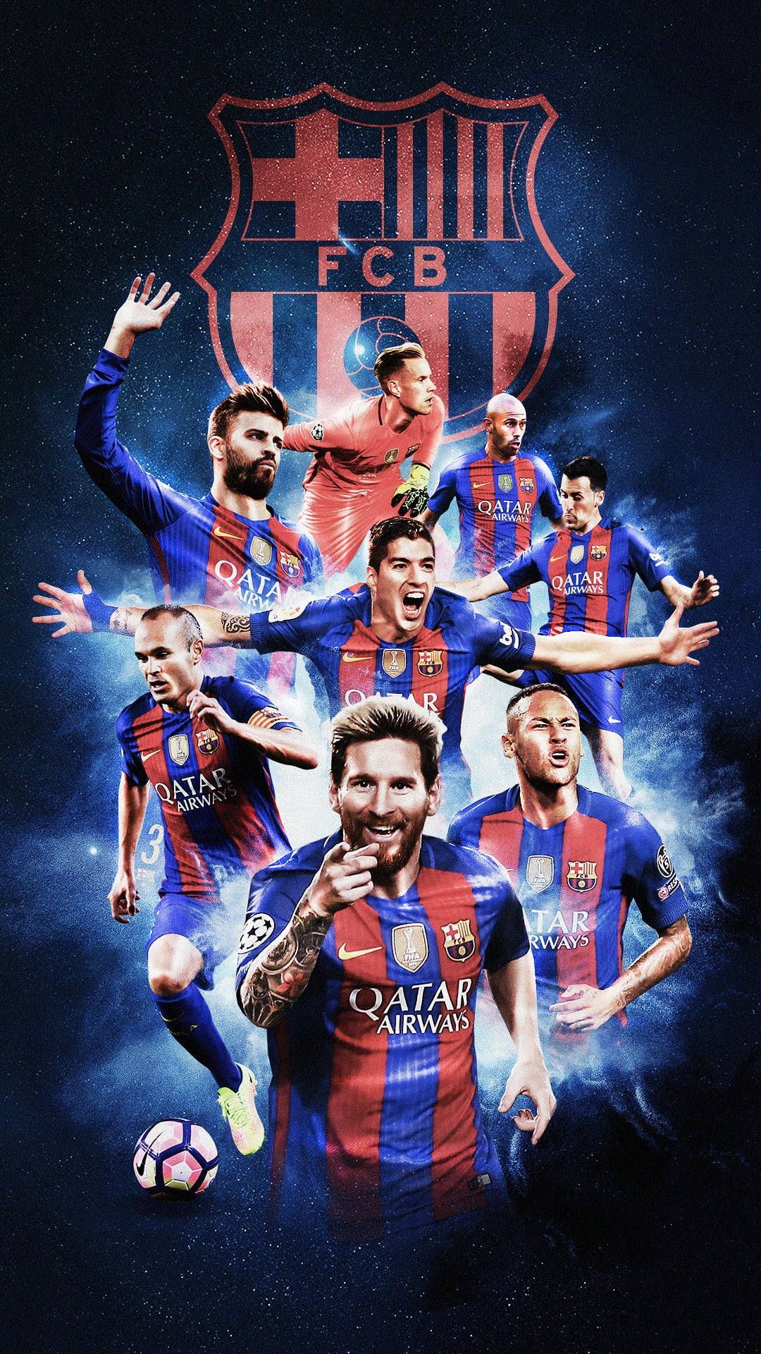 Lionel Messi, FC Barcelona, Spieler, Collage, Poster, Full HD, Handy-Hintergrund im Hochformat