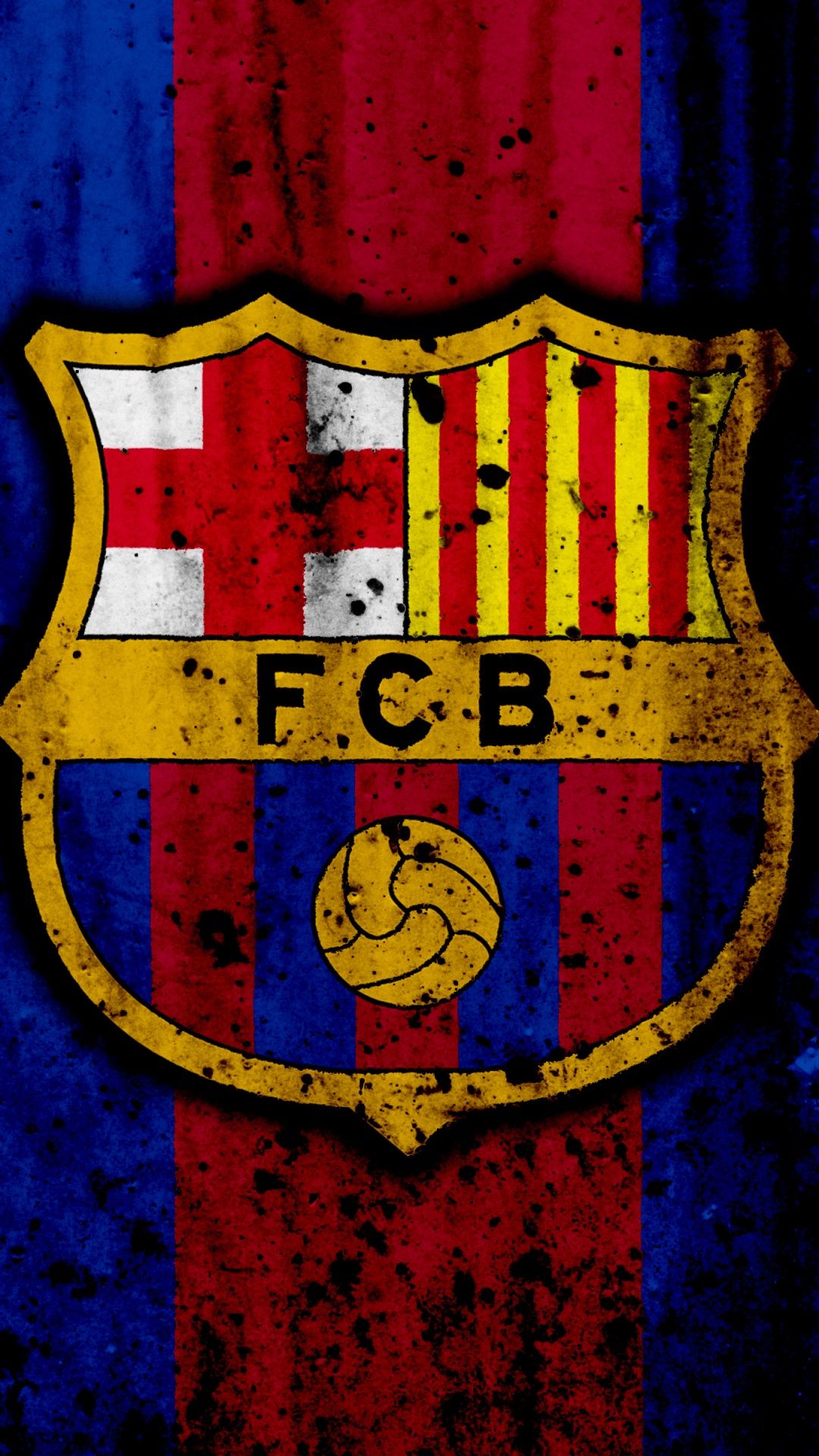 FC Barcelona, Vereinswappen, Grunge, Blau-Rot, Full HD, Sperrbildschirm fürs iPhone