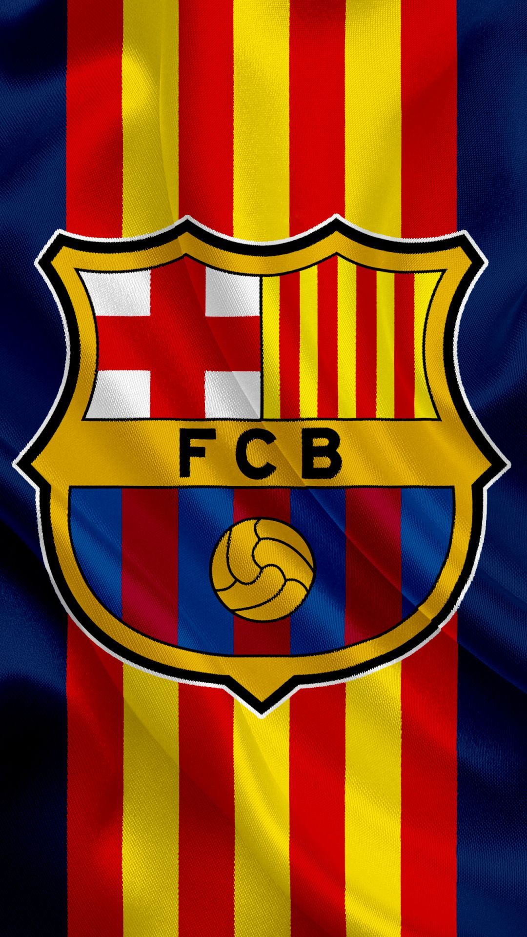 FC Barcelona, Vereinswappen, Katalanische Flagge, Senyera, Rot-Gelb, Full HD, Handy-Hintergrund
