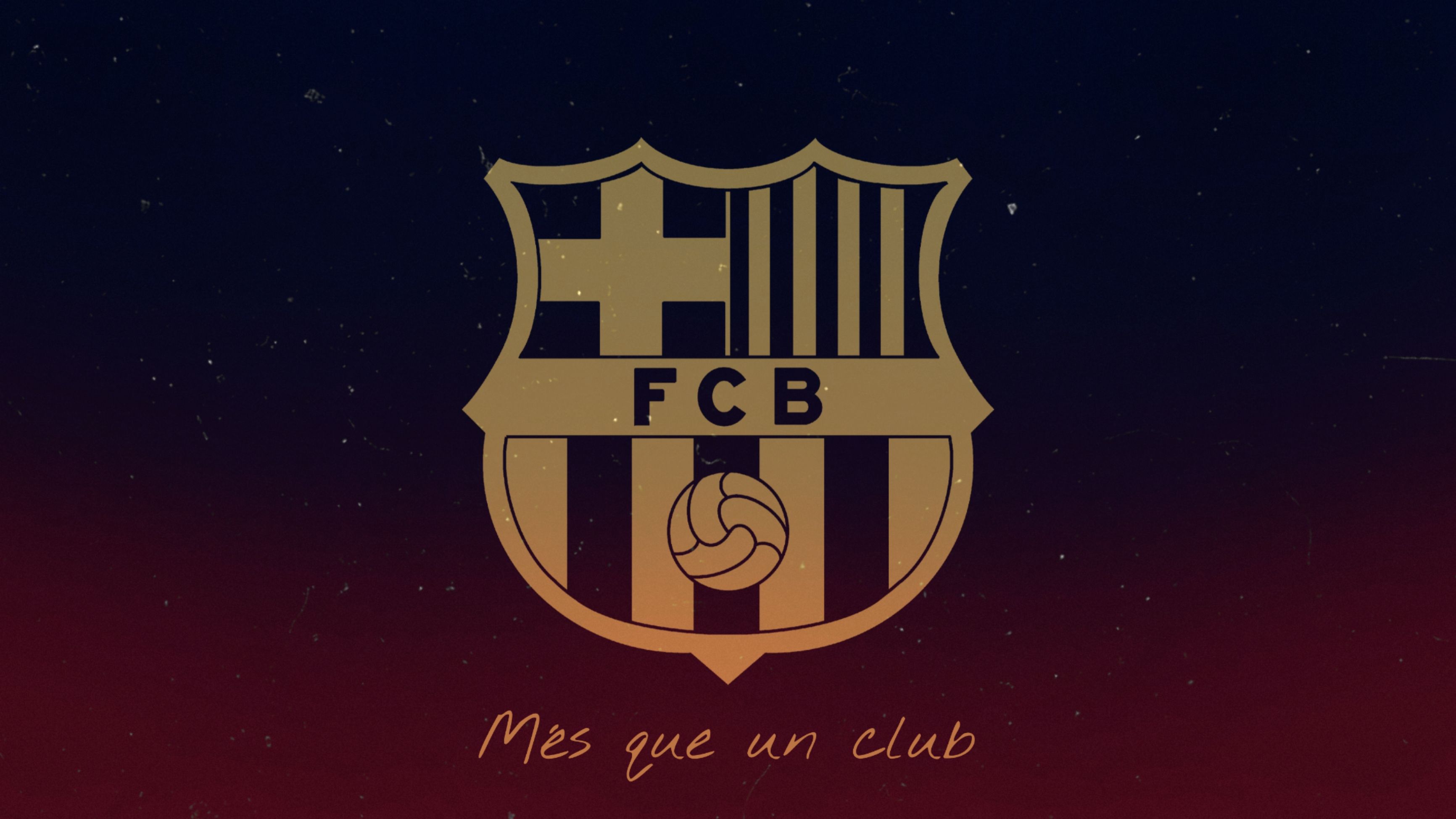 FC Barcelona, Més que un club, Goldenes Wappen, Dunkelrot, 2K, Windows-Hintergrundbild
