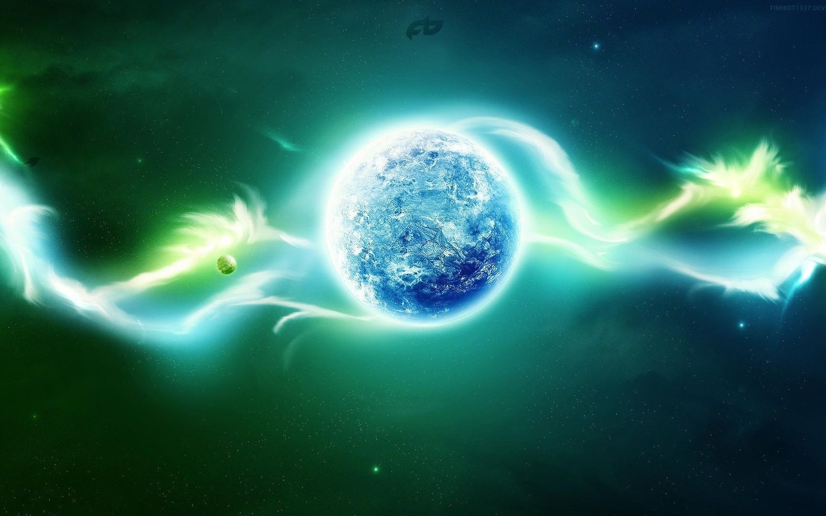 Planet, Energie, Weltall, Türkis, Grün, HD, Hintergrundbild für den PC