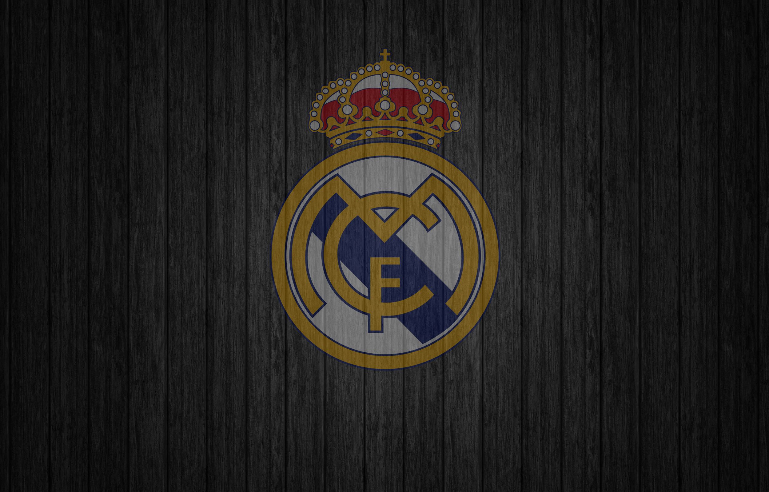 Real Madrid, Wappen, Holzstruktur, Dunkel, Full HD, Desktop-Hintergrund für Windows