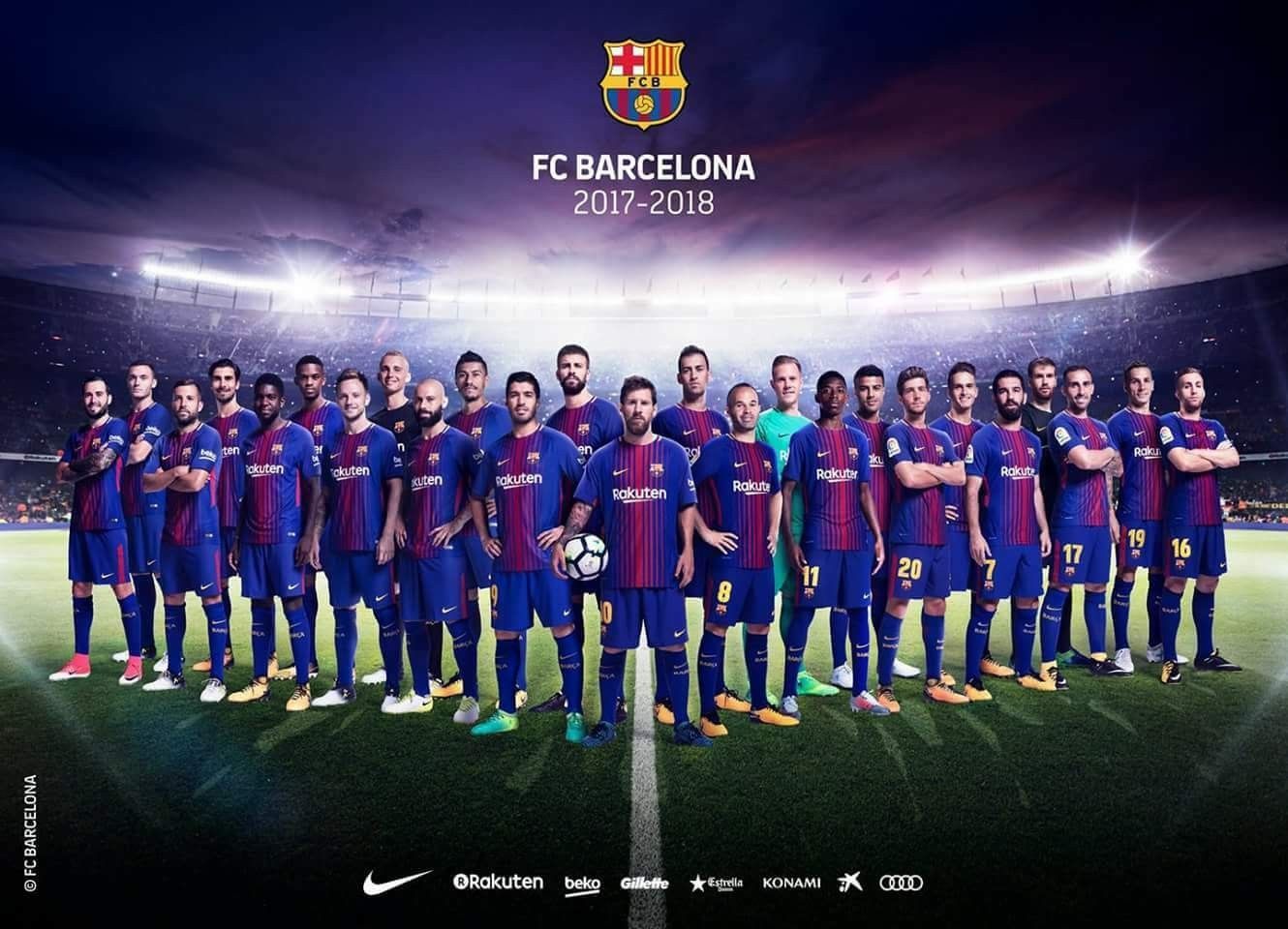 FC Barcelona, 2017-2018, Mannschaftsfoto, Kader, Stadion, HD, Windows-Hintergrundbild