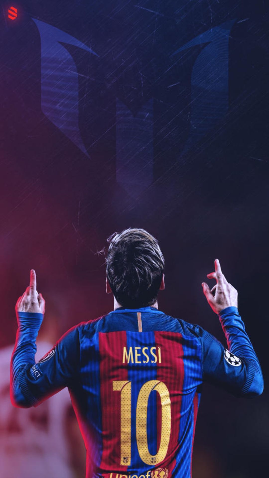 Lionel Messi, FC Barcelona, Rückennummer 10, Jubel, Dunkel, 1080x1920, Handy-Hintergrund