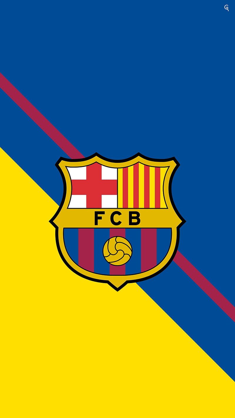 FC Barcelona, Logo, Blau-Gelb, Diagonal, Minimalismus, HD, Sperrbildschirm fürs iPhone