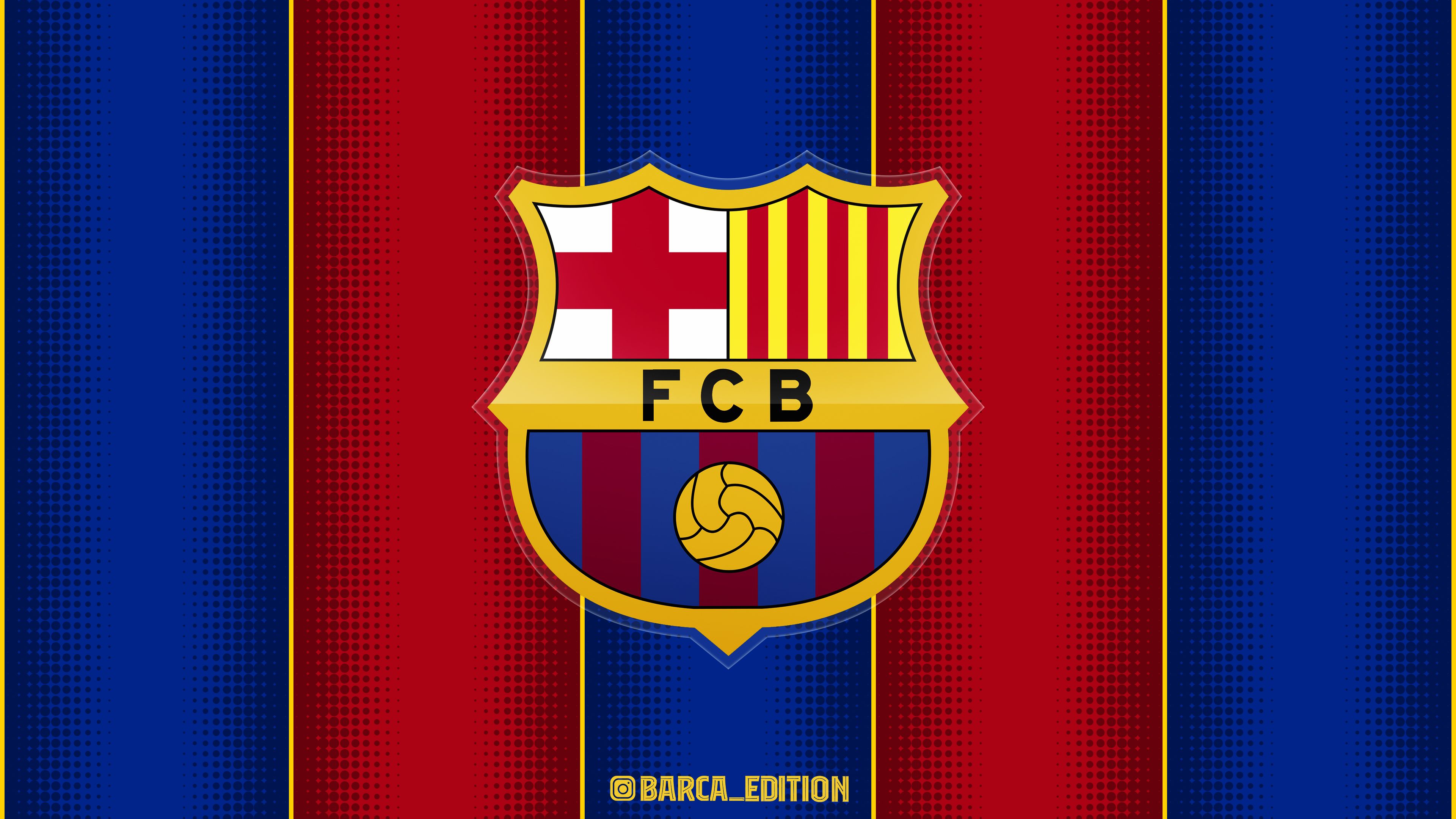 FC Barcelona, Vereinswappen, Blaugrana-Streifen, Barça, 4K 2160p, Desktop-Hintergrundbild