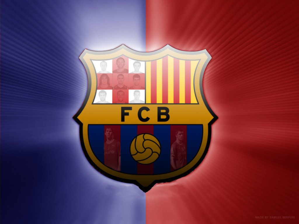 FC Barcelona, Vereinswappen, Blau-Rot, Lichtstrahlen, Hintergrundbild für iPad und Tablet