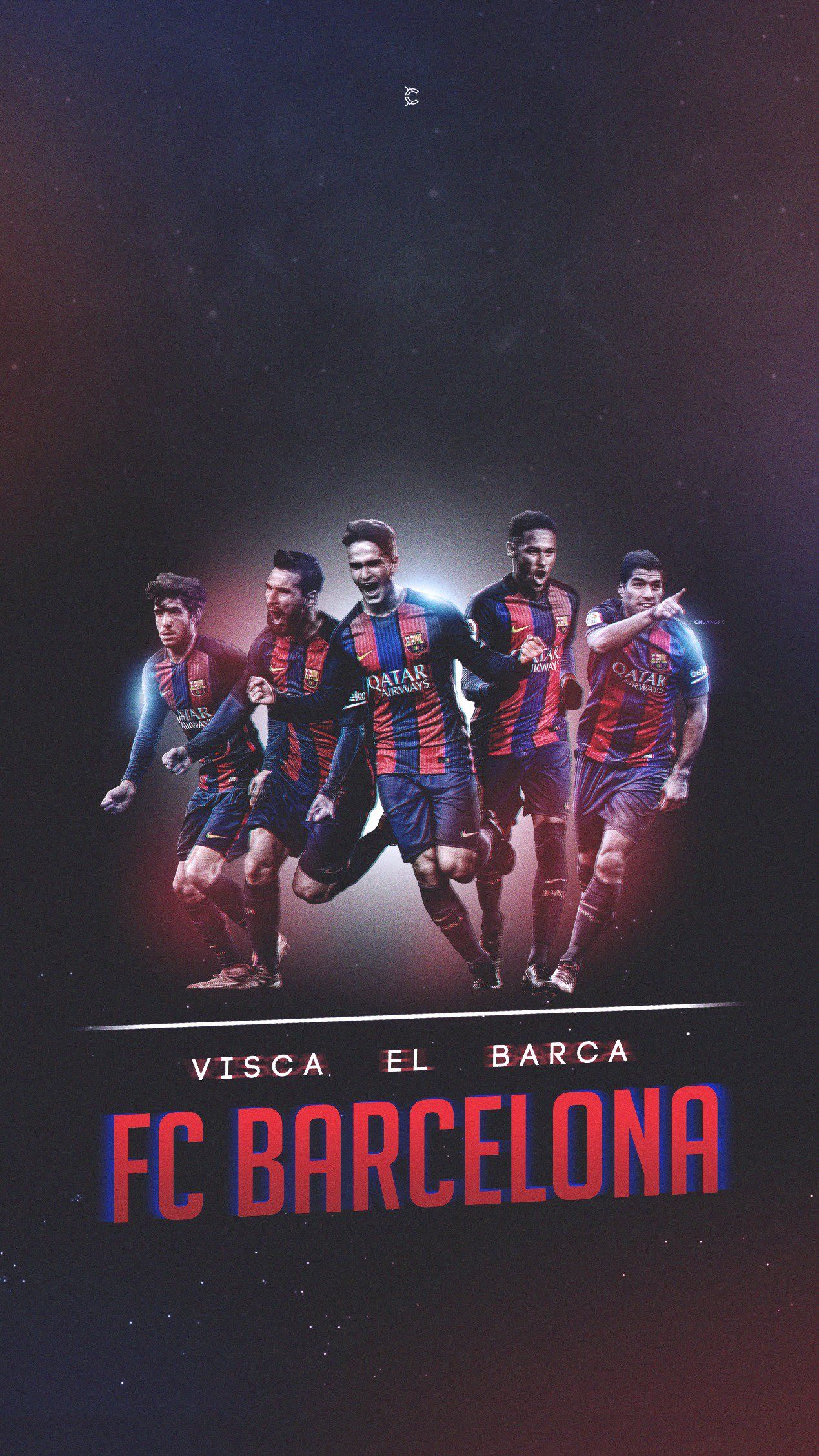 FC Barcelona, Visca el Barça, Spieler, Poster, Dunkel, Full HD, Hintergrundbild fürs Handy