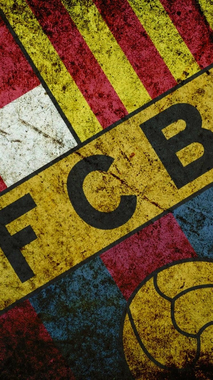 FC Barcelona, FCB, Wappen, Nahaufnahme, Grunge, Hintergrundbild für iPhone und Android