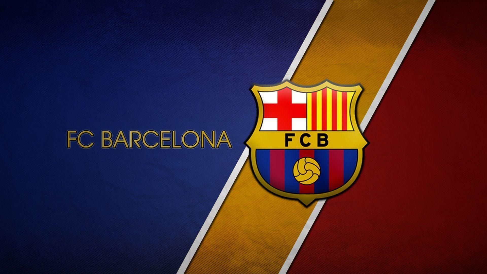FC Barcelona, Logo, Blau-Gold-Rot, Diagonal, Minimalismus, 1920x1080, PC-Hintergrundbild