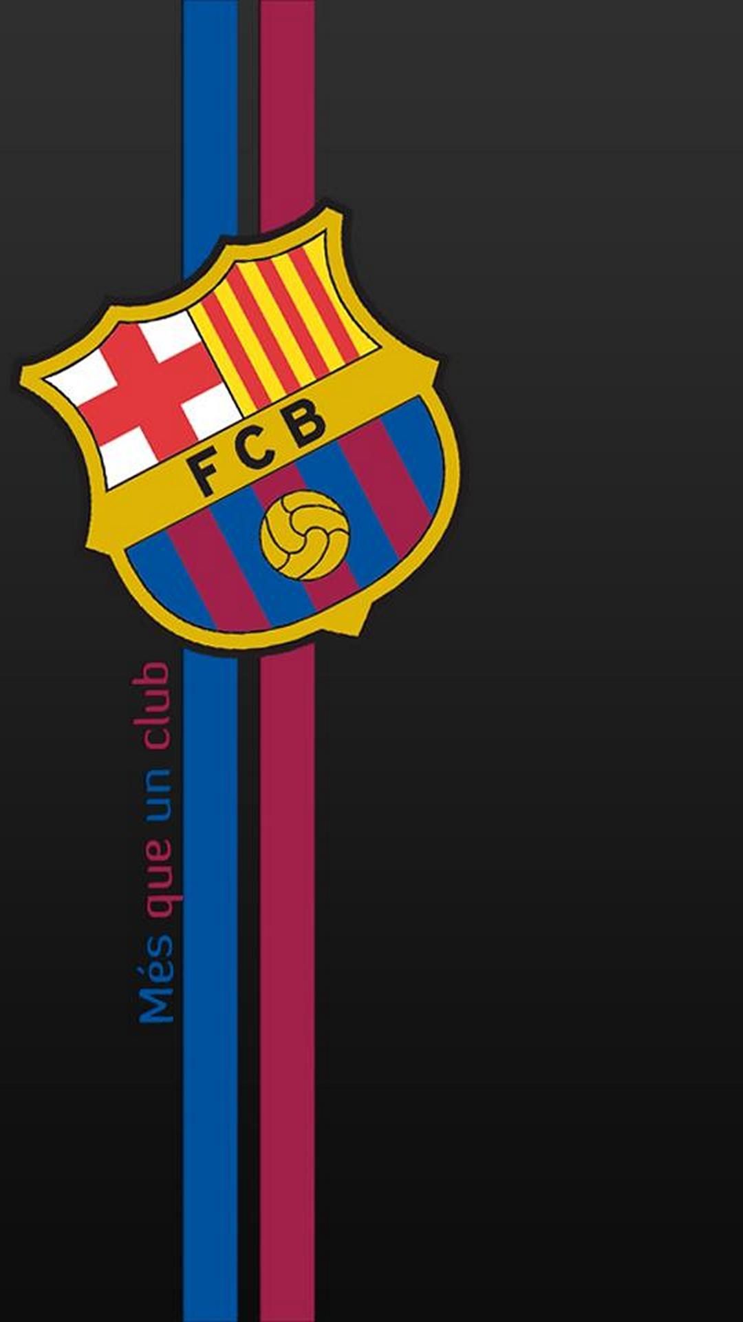 FC Barcelona, Logo, Blau-Rote Streifen, Schwarz, Més que un club, 1080x1920, Handy-Hintergrund