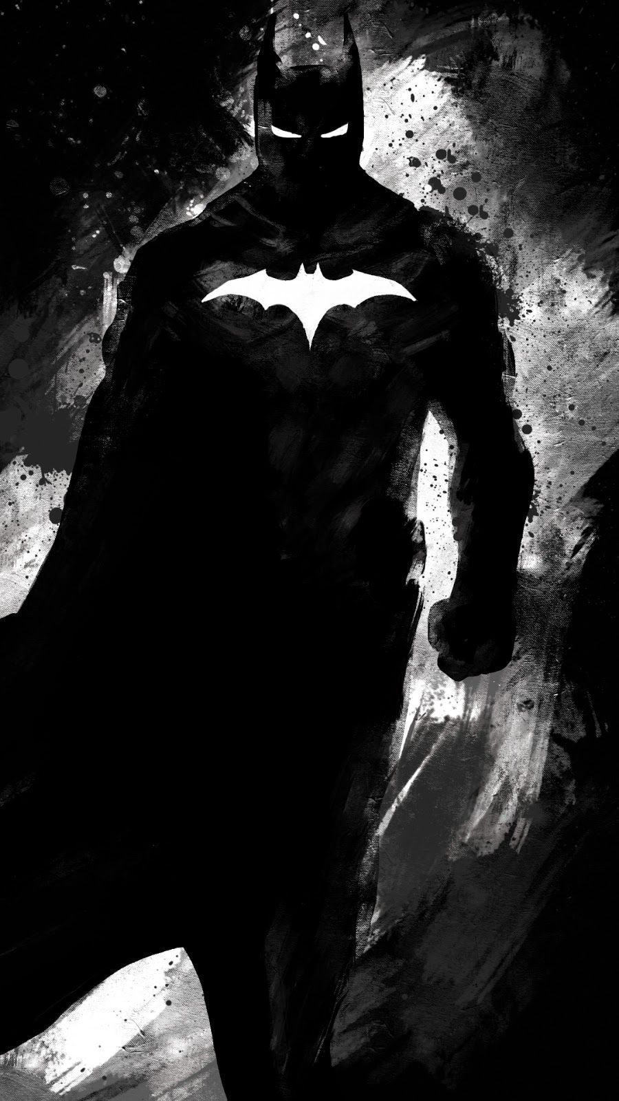 Batman, Fledermaus-Symbol, Schwarz-Weiß, Comic-Stil, Dunkel, HD, iPhone-Hintergrundbild