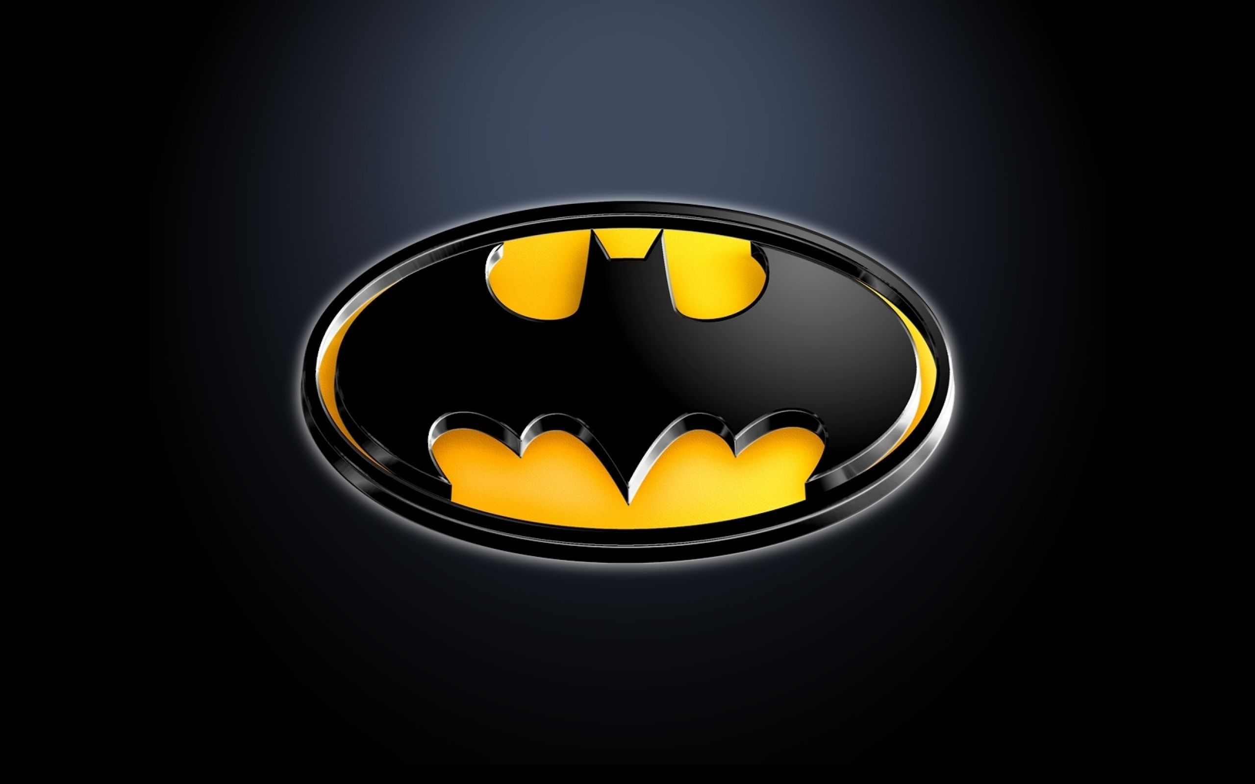 Batman, Batman-Logo, Gelb-Schwarz, Oval, Klassisch, 2K, Hintergrundbild für den PC