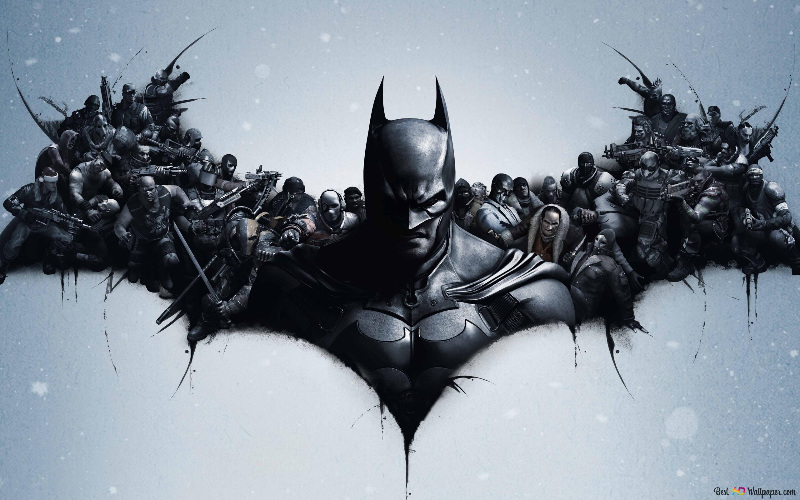 Batman: Arkham Origins, Batman, Schurken, Fledermaus-Silhouette, Videospiel, 2K-Hintergrundbild