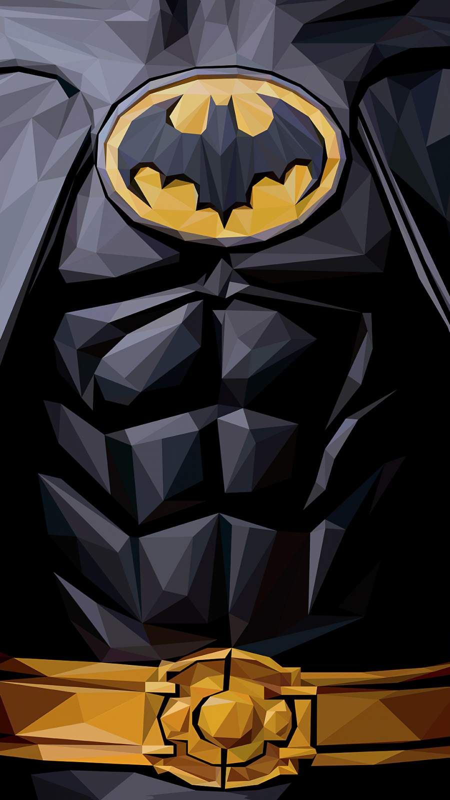 Batman, Batsuit, Gelbes Emblem, Gürtel, Nahaufnahme, Hintergrundbild für iPhone und Android