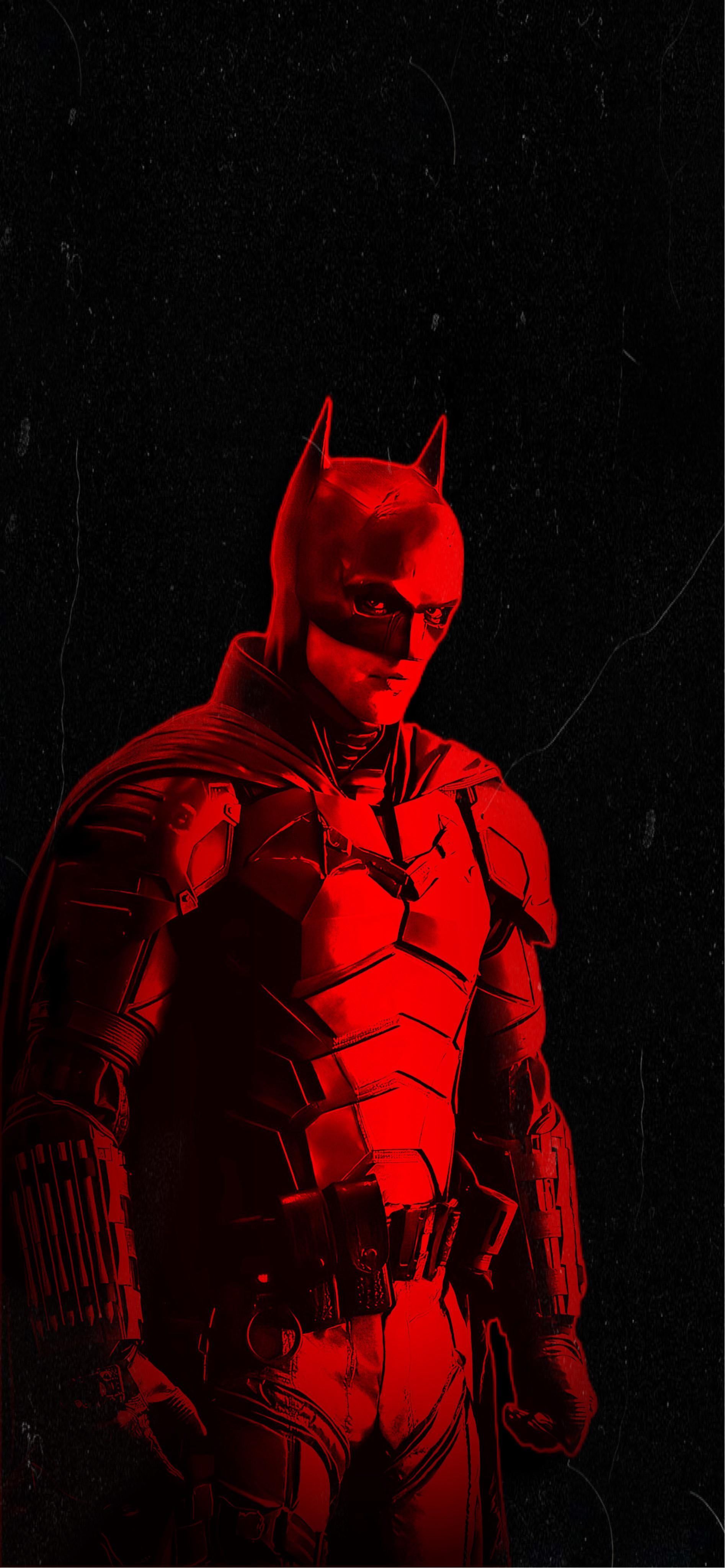 The Batman, Batman, Rotes Licht, Robert Pattinson, Dunkel, QHD+, Handy-Hintergrundbild