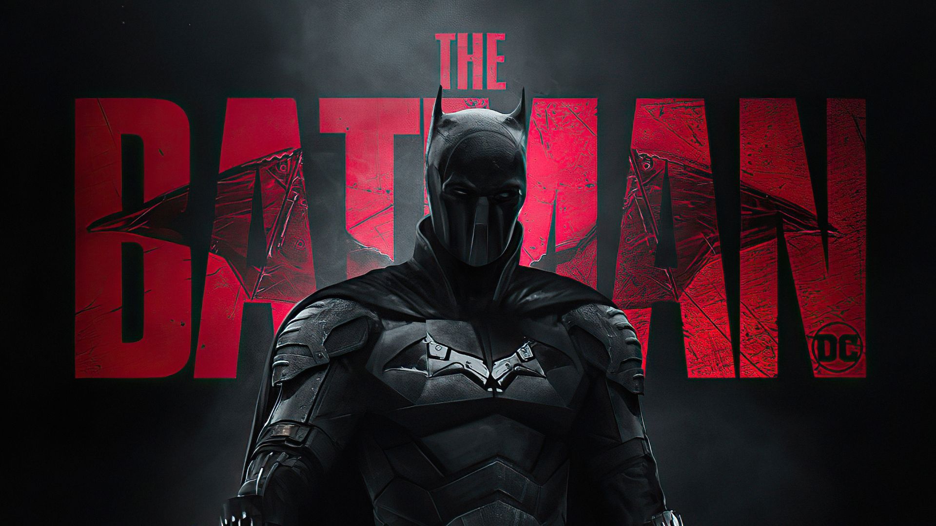 The Batman, Batman, Robert Pattinson, Rote Schrift, Filmposter, 1920x1080, PC-Hintergrundbild