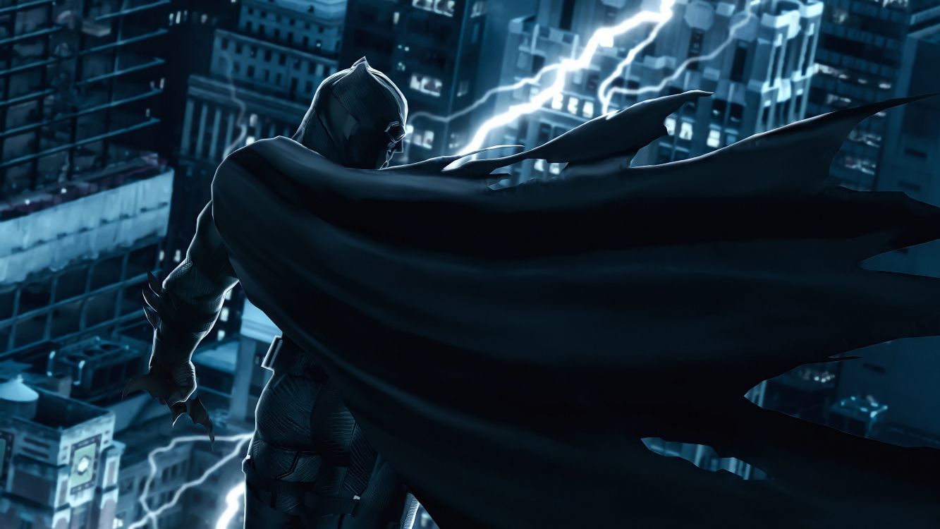 Batman, Gotham City, Blitz, Umhang, Comic-Stil, HD, Hintergrundbild für den PC