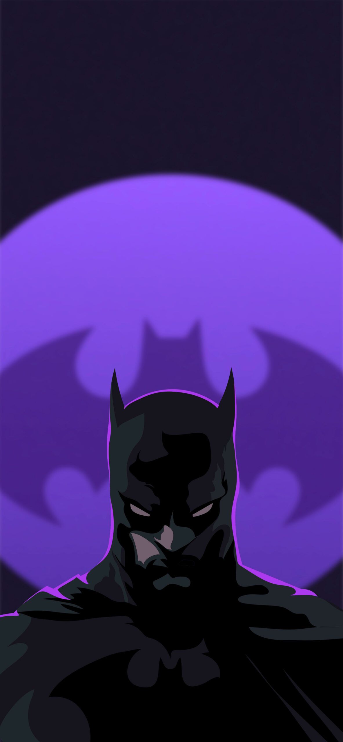 Batman, Lila Mond, Silhouette, Minimalismus, Full HD, Sperrbildschirm fürs iPhone