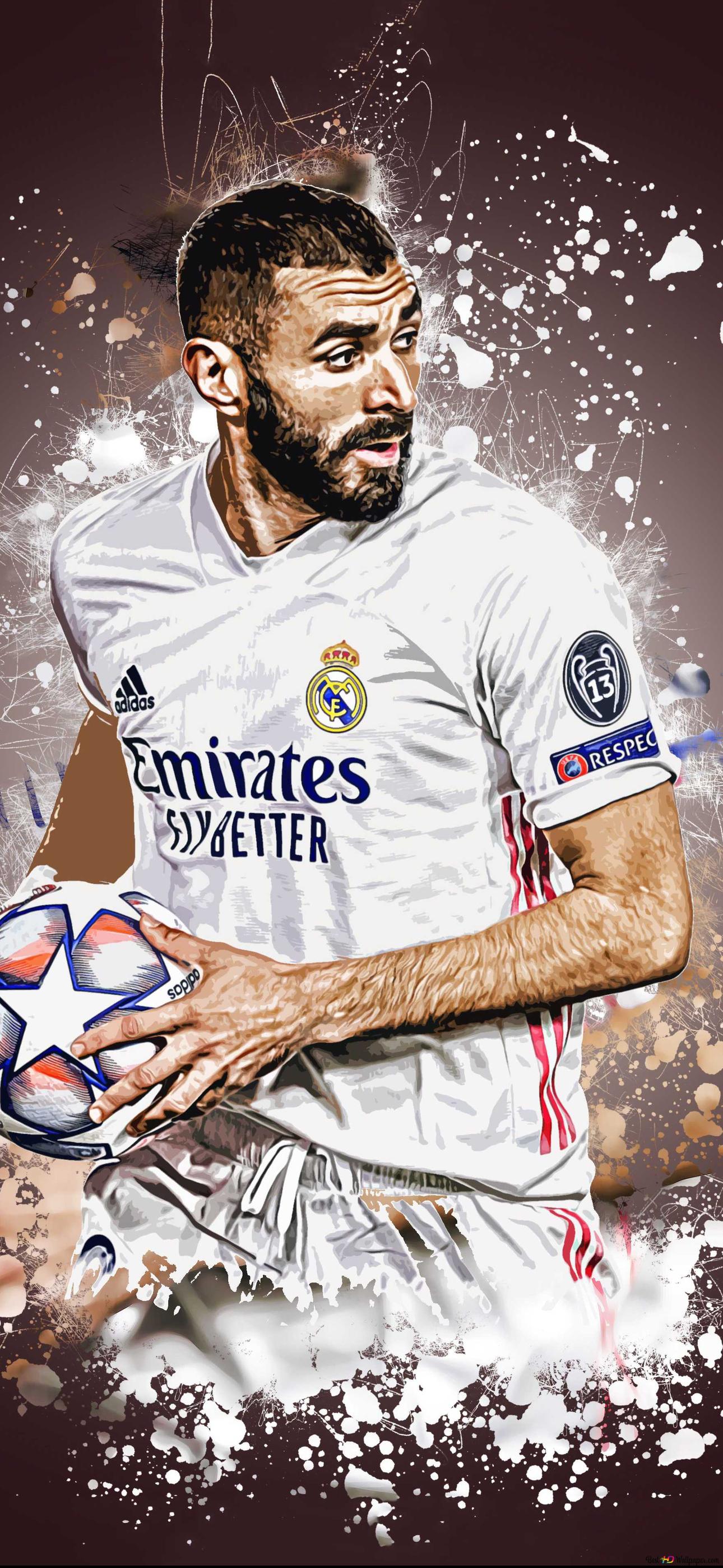 Karim Benzema, Real Madrid, Fußballspieler, Funken, Full HD, Sperrbildschirm fürs iPhone