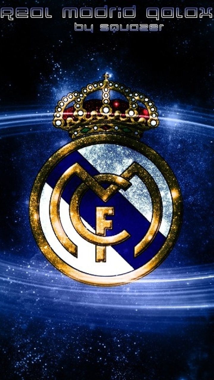 Real Madrid, Wappen, Galaxie, Blau, HD, Sperrbildschirm fürs iPhone