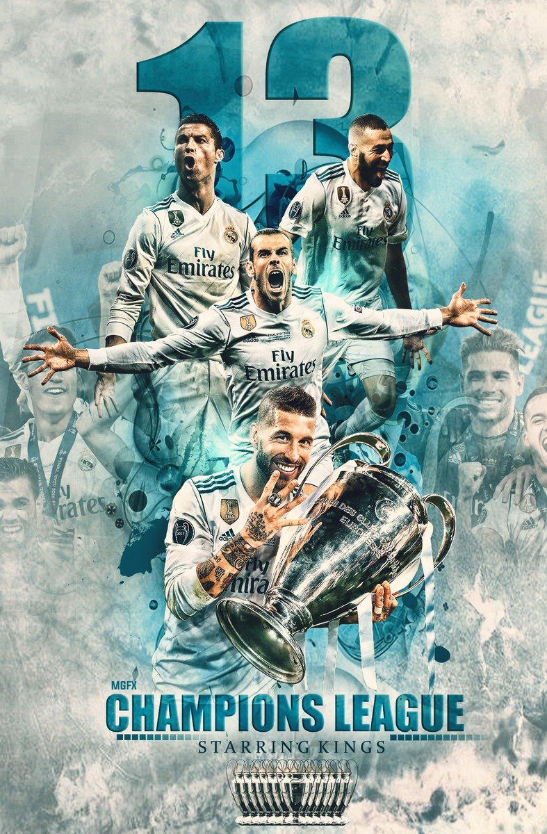 Real Madrid, Champions League, 13, Collage, Türkis, HD, Handy-Hintergrund im Hochformat