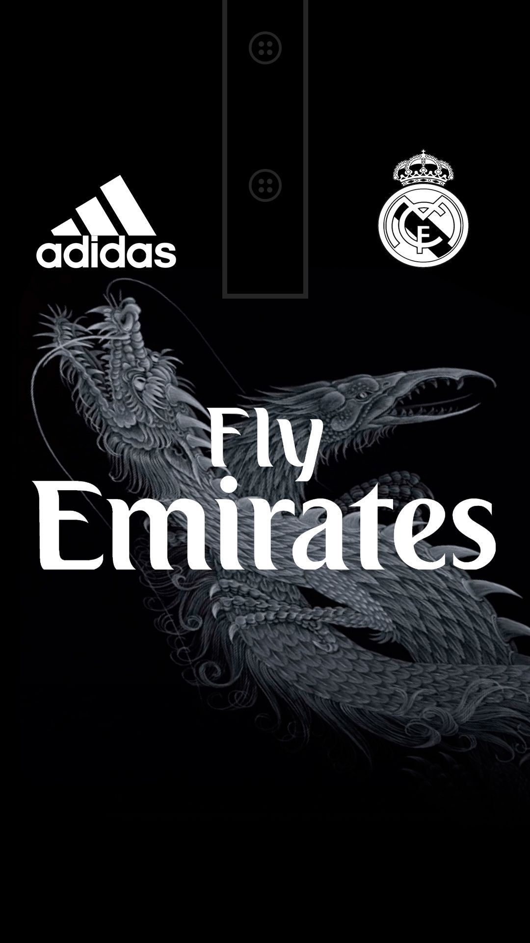 Real Madrid, Trikot, Fly Emirates, Adidas, Schwarz, Full HD, Handy-Hintergrund im Hochformat