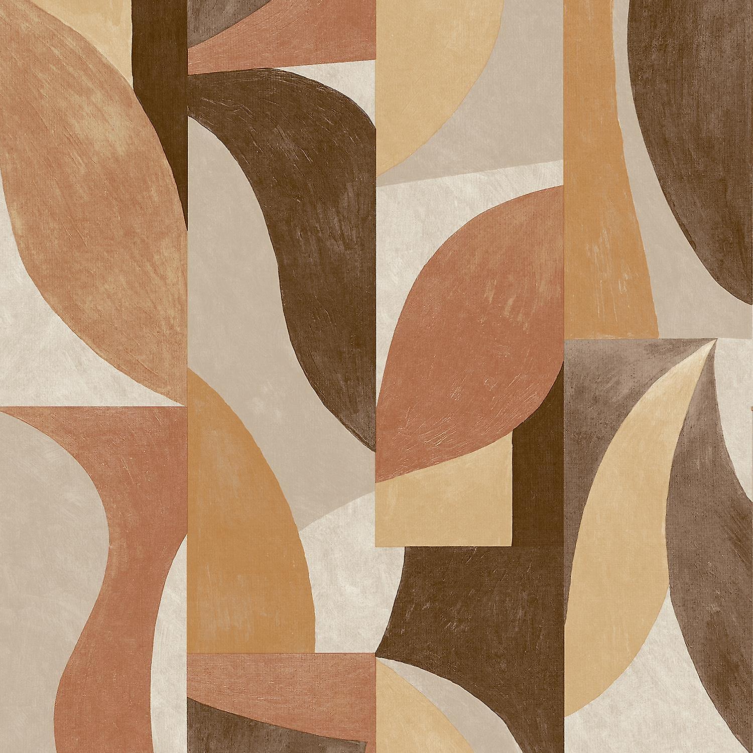 Geometrische Formen, Abstrakte Kunst, Erdtöne, Terrakotta, Mid-Century, HD, Tablet-Hintergrund