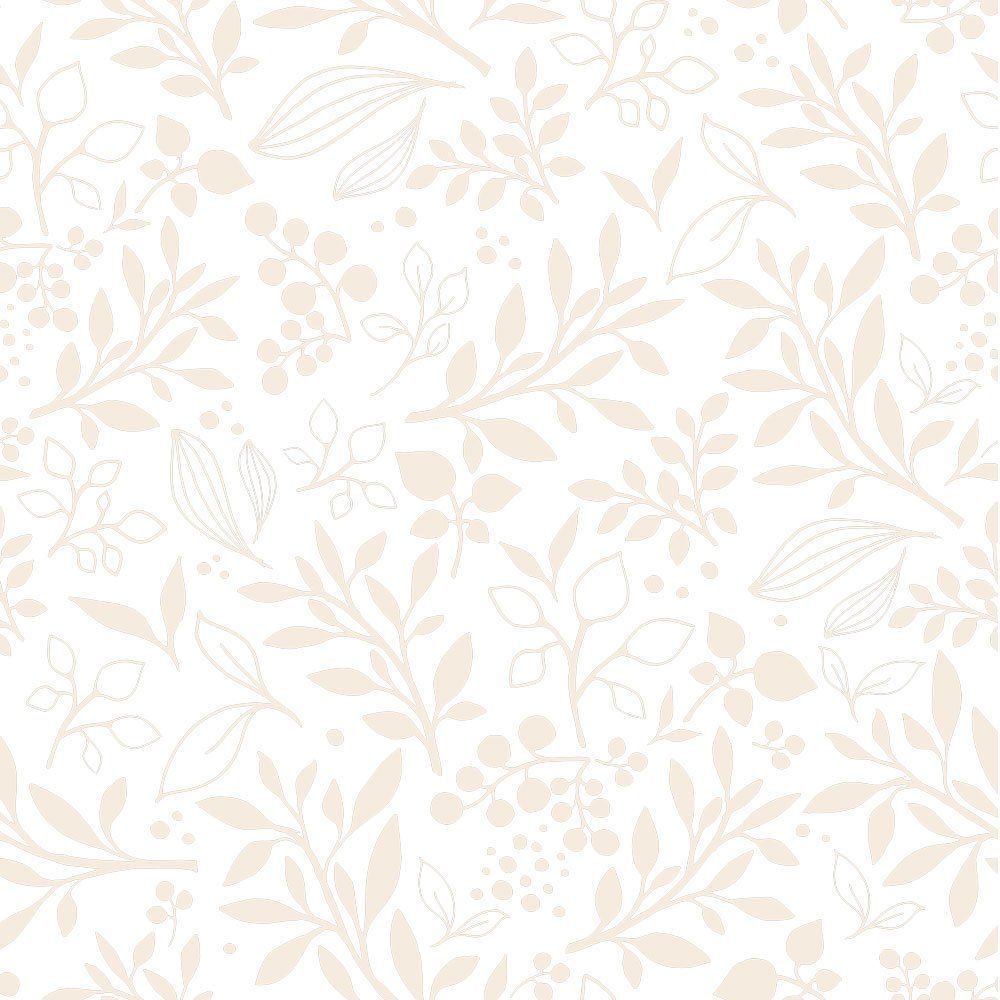 Blattmuster, Florales Muster, Creme, Zart, Hintergrundbild für iPad und Tablet