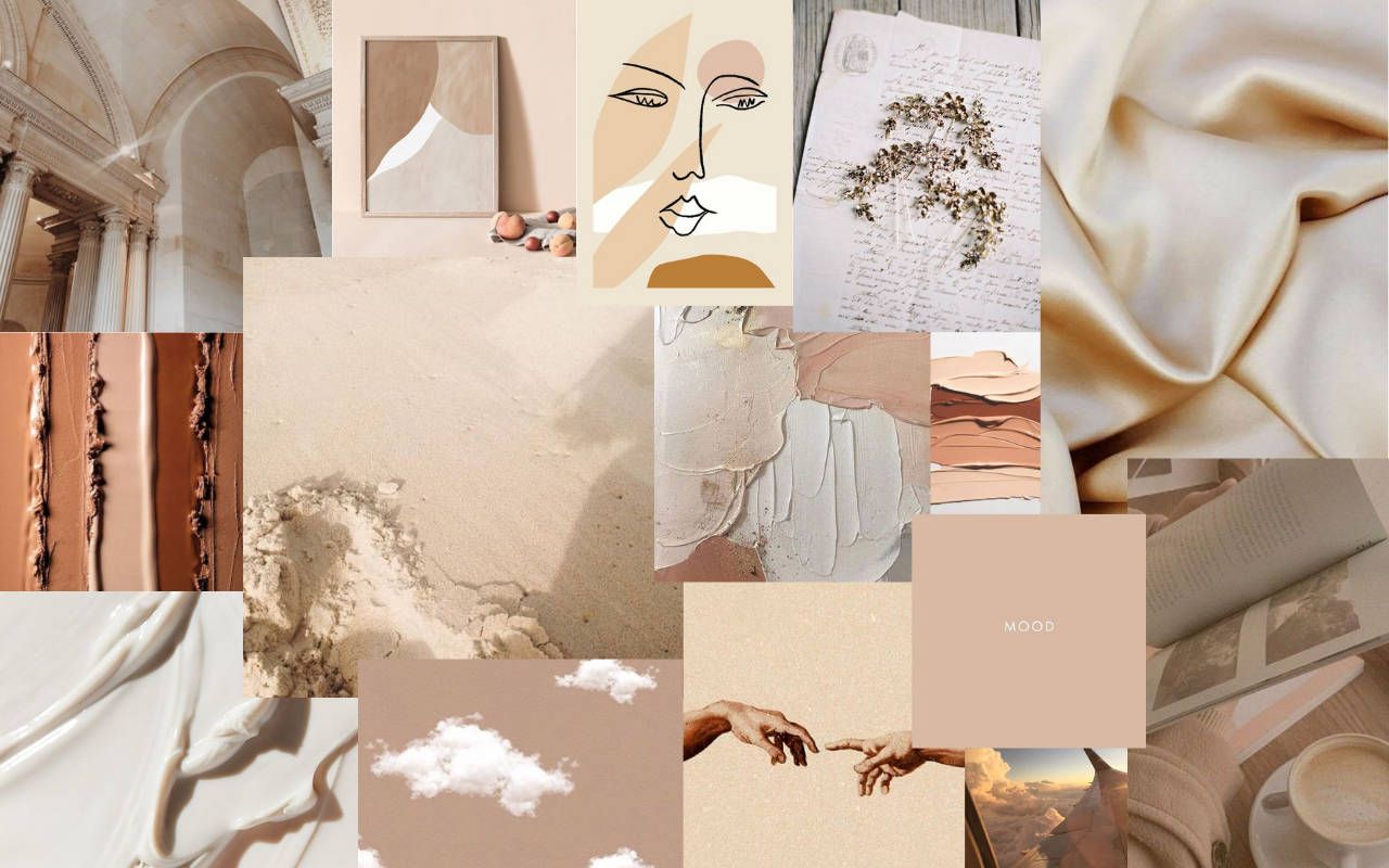 Collage, Die Erschaffung Adams, Linienkunst, Wolken, Moodboard, Sand, HD, Breitbild-Hintergrundbild