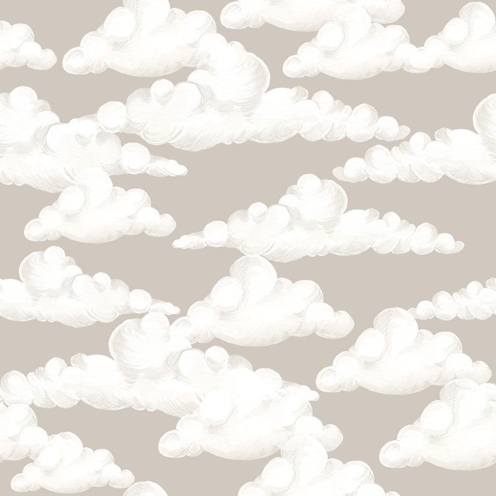 Wolken, Muster, Grau-Beige, Illustration, Hintergrundbild für iPad und Tablet