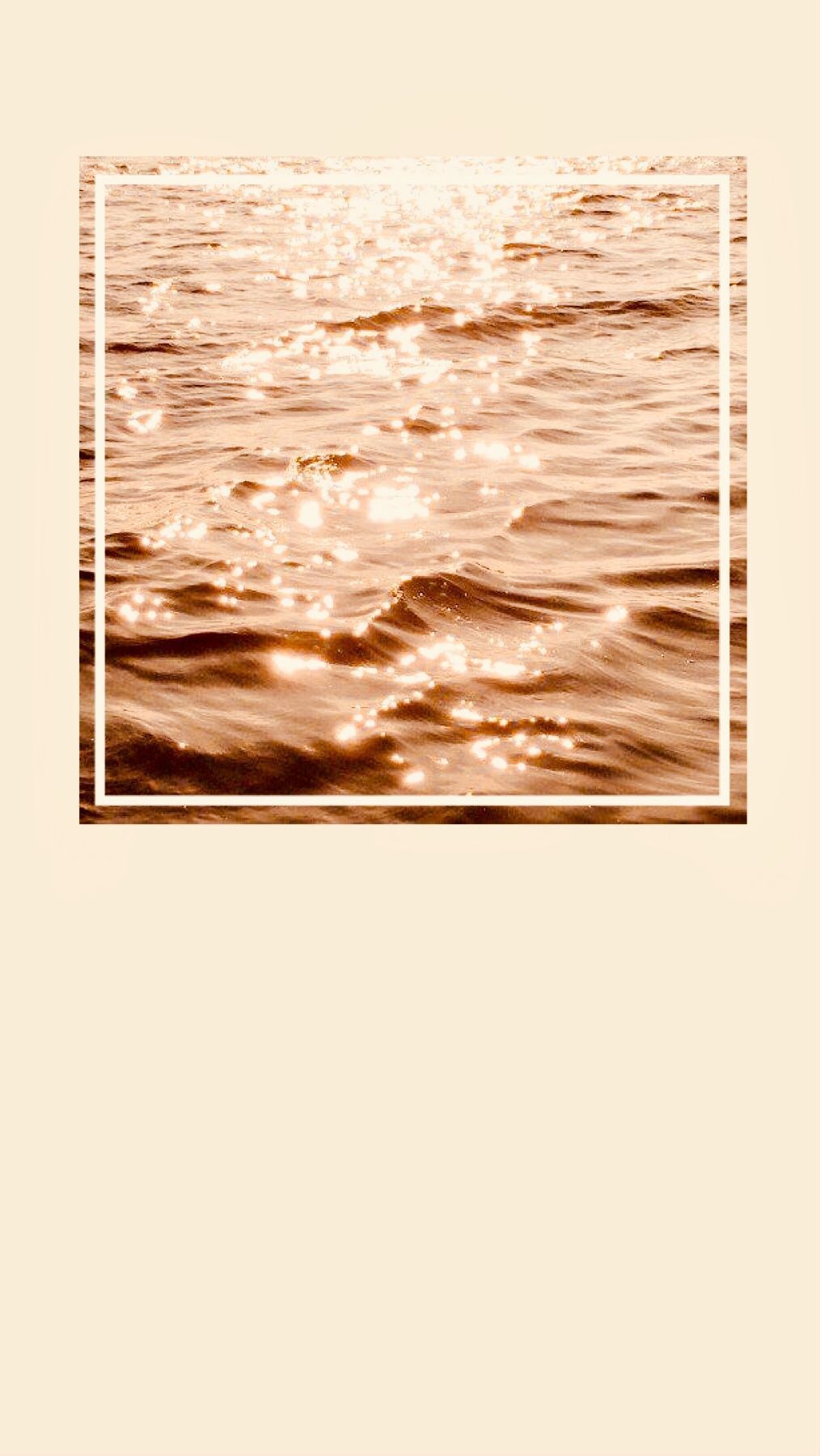 Wasseroberfläche, Foto-Rahmen, Creme, Minimalismus, Glitzern, HD, Handy-Hintergrundbild