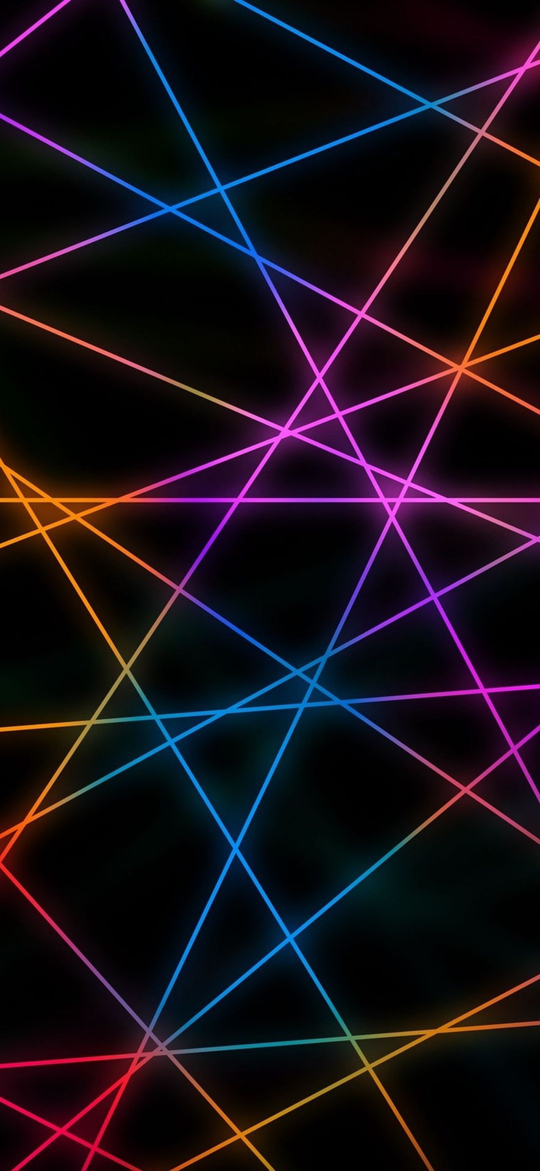 Laserlinien, Kreuzende Linien, Bunt, Schwarzer Hintergrund, Sperrbildschirm fürs iPhone