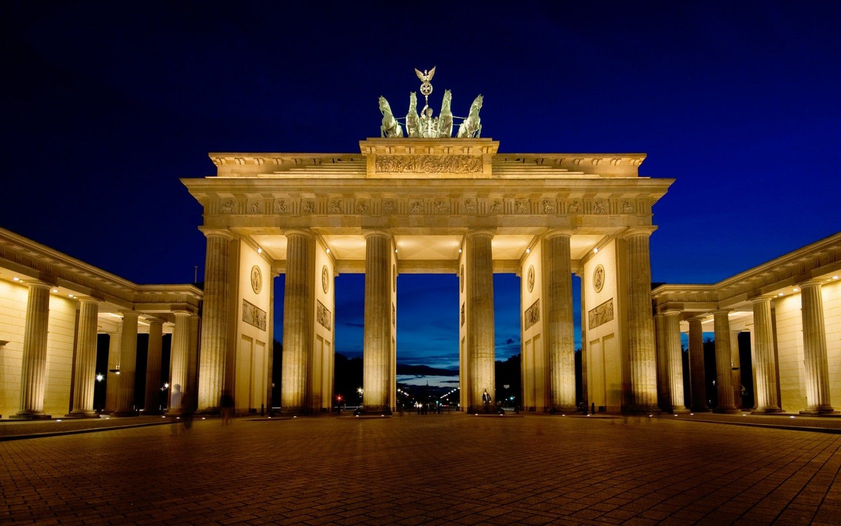 Brandenburger Tor, Quadriga, Berlin, Nacht, Beleuchtung, Blaue Stunde, HD, Windows-Hintergrundbild