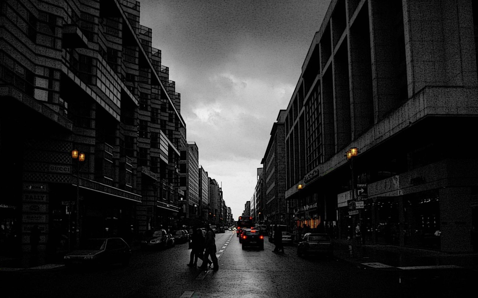 Berlin, Straße, Schwarzweiß, Häuserfront, Urban, 16:10, Full-HD-Hintergrundbild für den Desktop