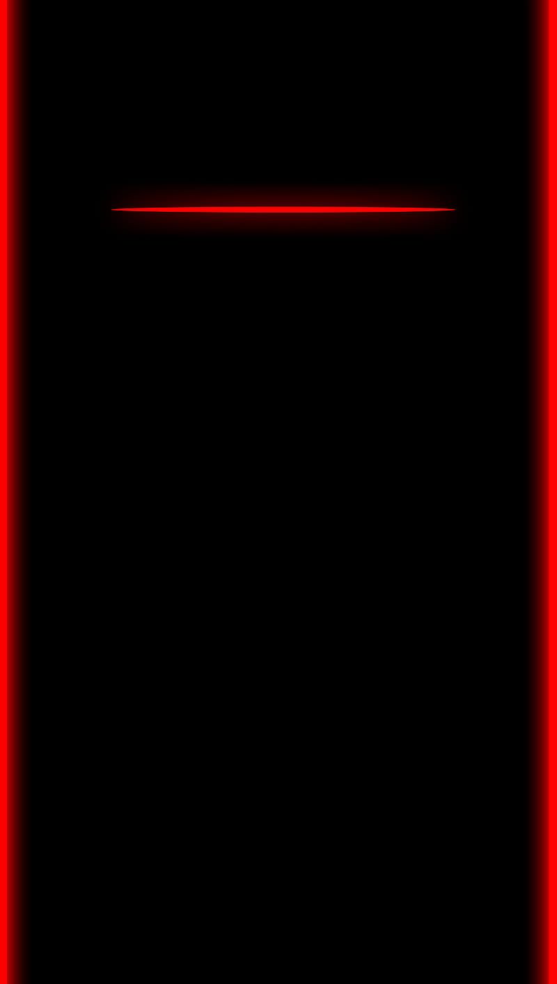 Minimalismus, Schwarzer Hintergrund, Roter Rahmen, Linie, Sperrbildschirm fürs iPhone
