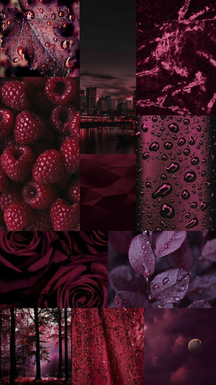 Collage, Himbeeren, Dunkle Ästhetik, Lila Töne, HD, Sperrbildschirm fürs iPhone