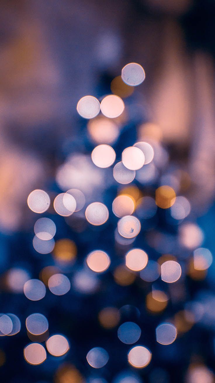 Weihnachtsbaum, Bokeh, Lichter, Nacht, HD, Hintergrundbild fürs Handy