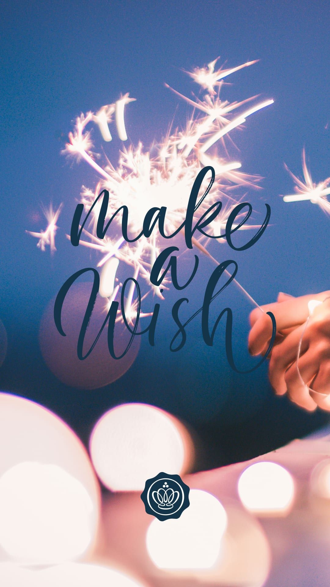 Make a Wish, Wunderkerze, Schriftzug, Bokeh, Full HD, Sperrbildschirm fürs iPhone
